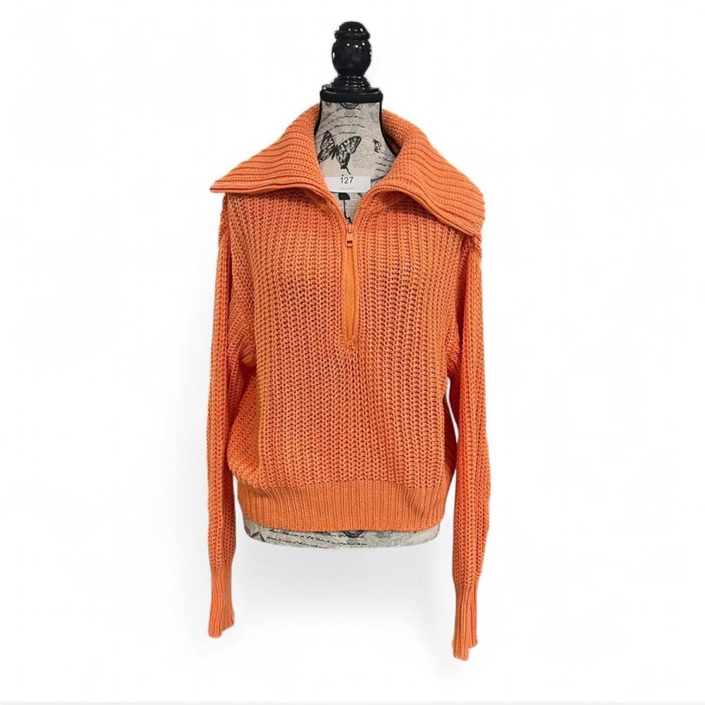 American Eagle Outfitters Orange Cowl Neck Knit Sweater